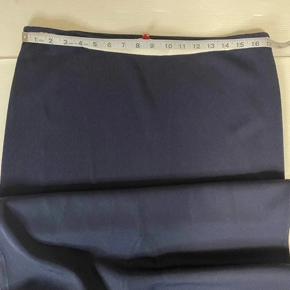Staud Navy and White Karina Knit MIDI Skirt Size XL - Picture 4 of 7